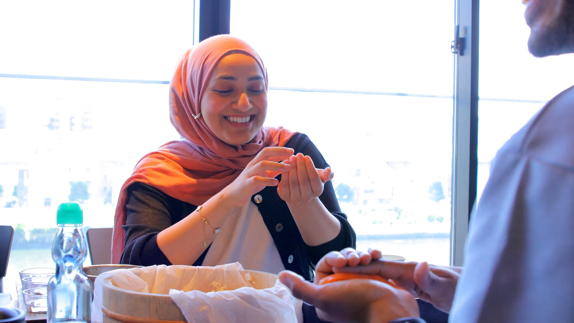 Beautifully plated sushi made by cooking class students